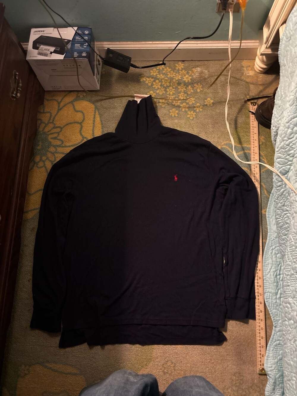 Vintage Polo Ralph Lauren Navy Blue Cotton Turtleneck XL